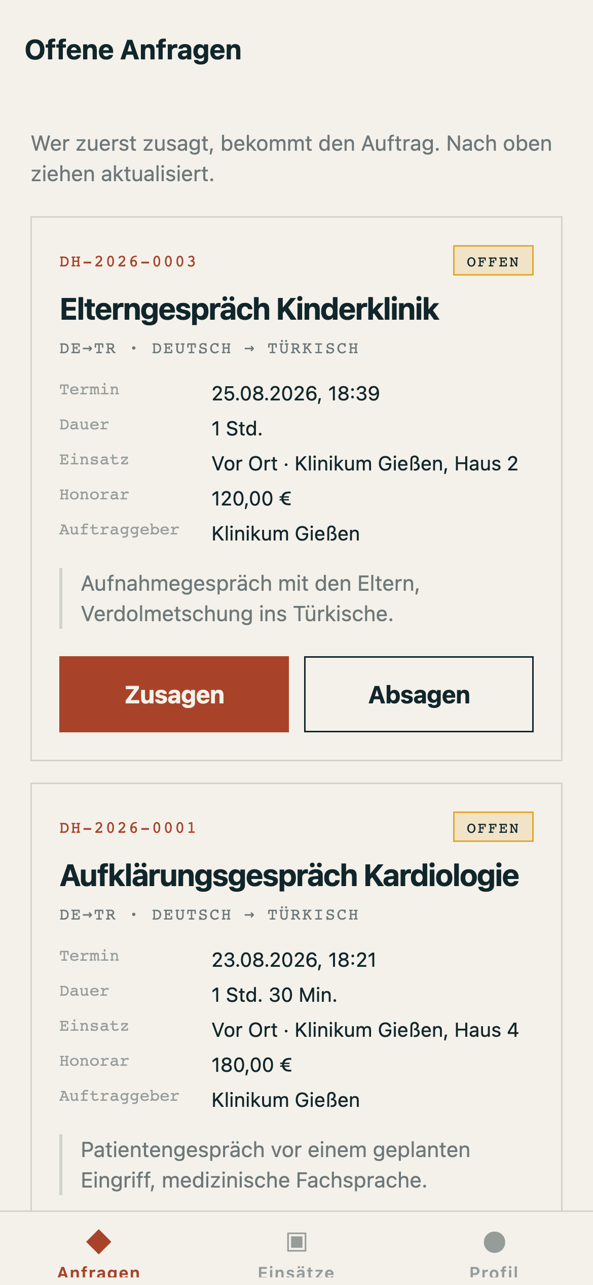 Dolmetscher-Hub mobile Produktansicht