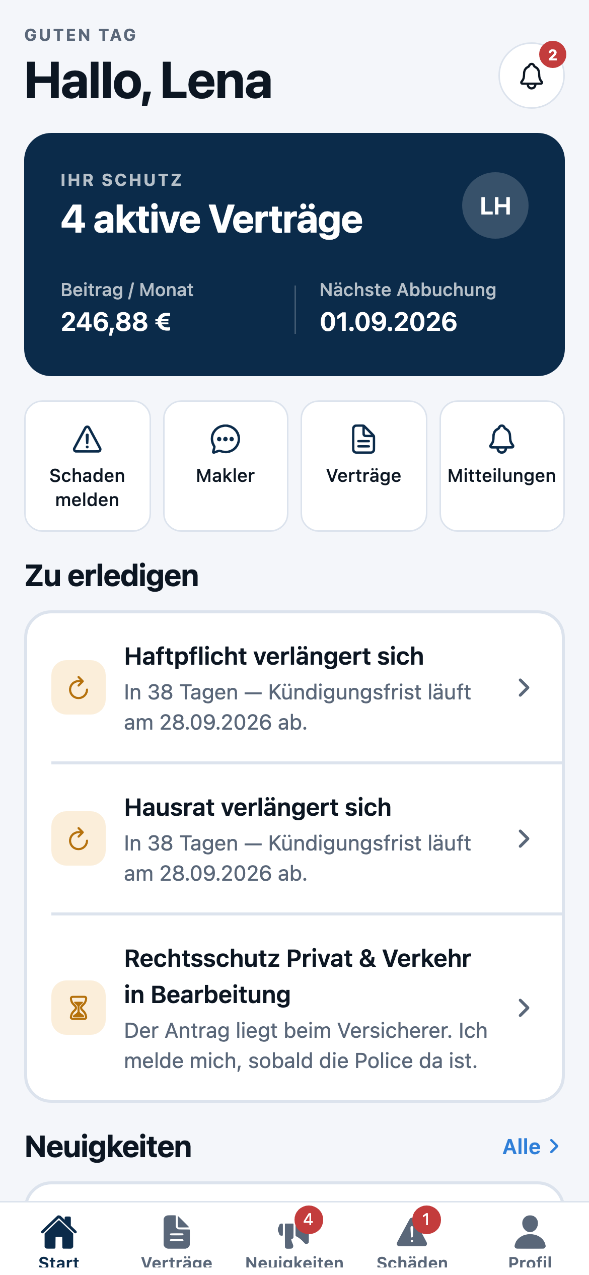 Makler Connect mobile Produktansicht