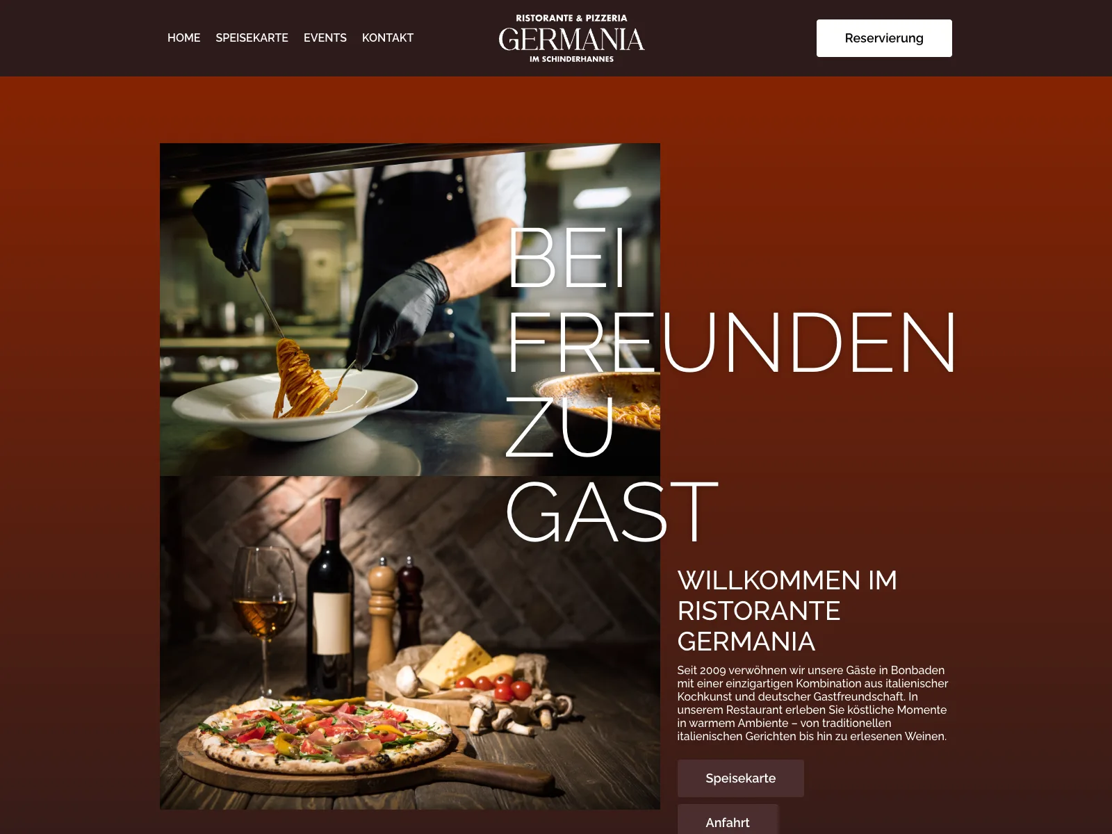 Responsive Website von Germania – Gastronomie