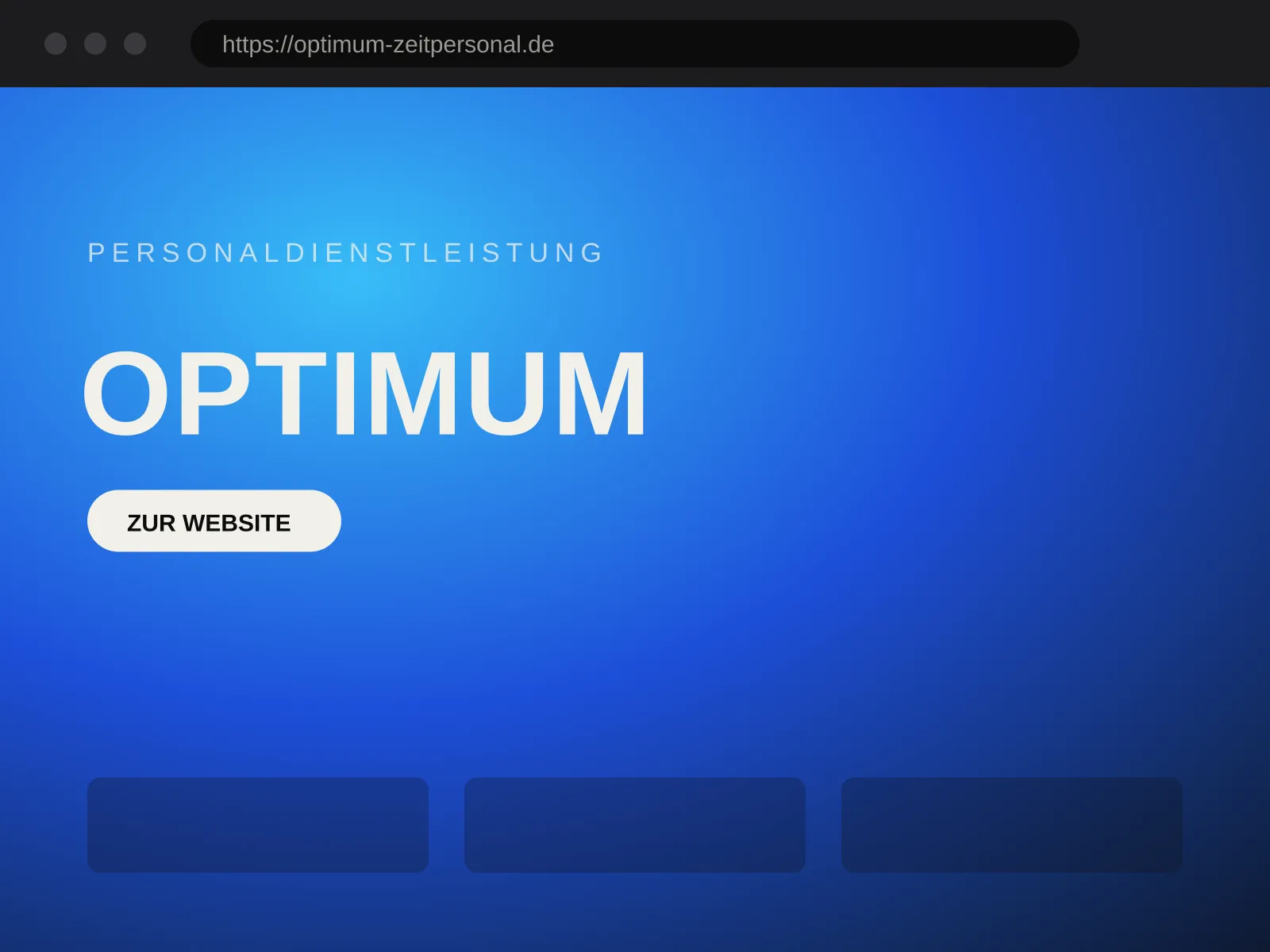 Website von Optimum Zeitpersonal – Personaldienstleistung