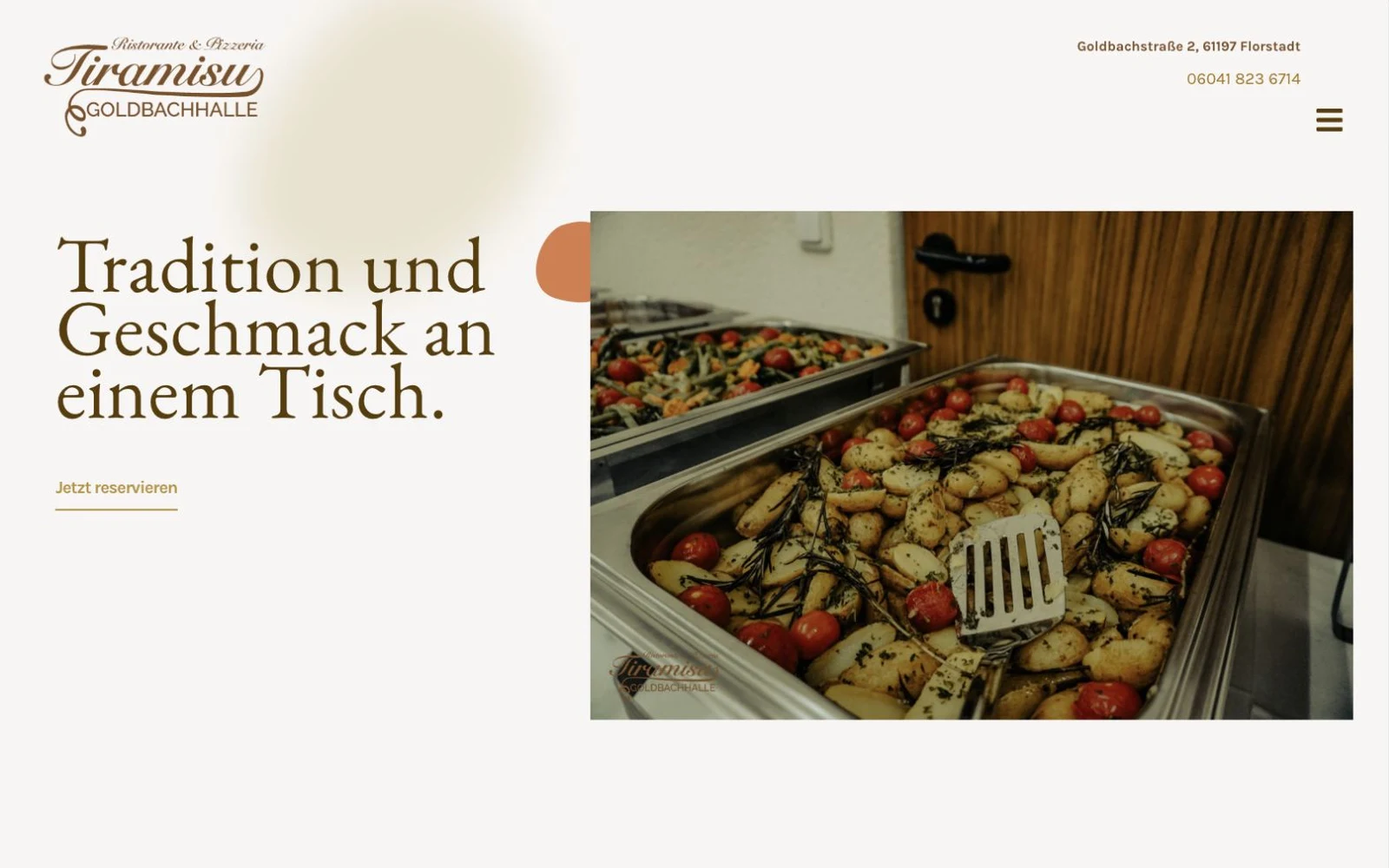 Tiramisu: aktuelle Restaurant-Website mit Reservierung und Bildergalerie