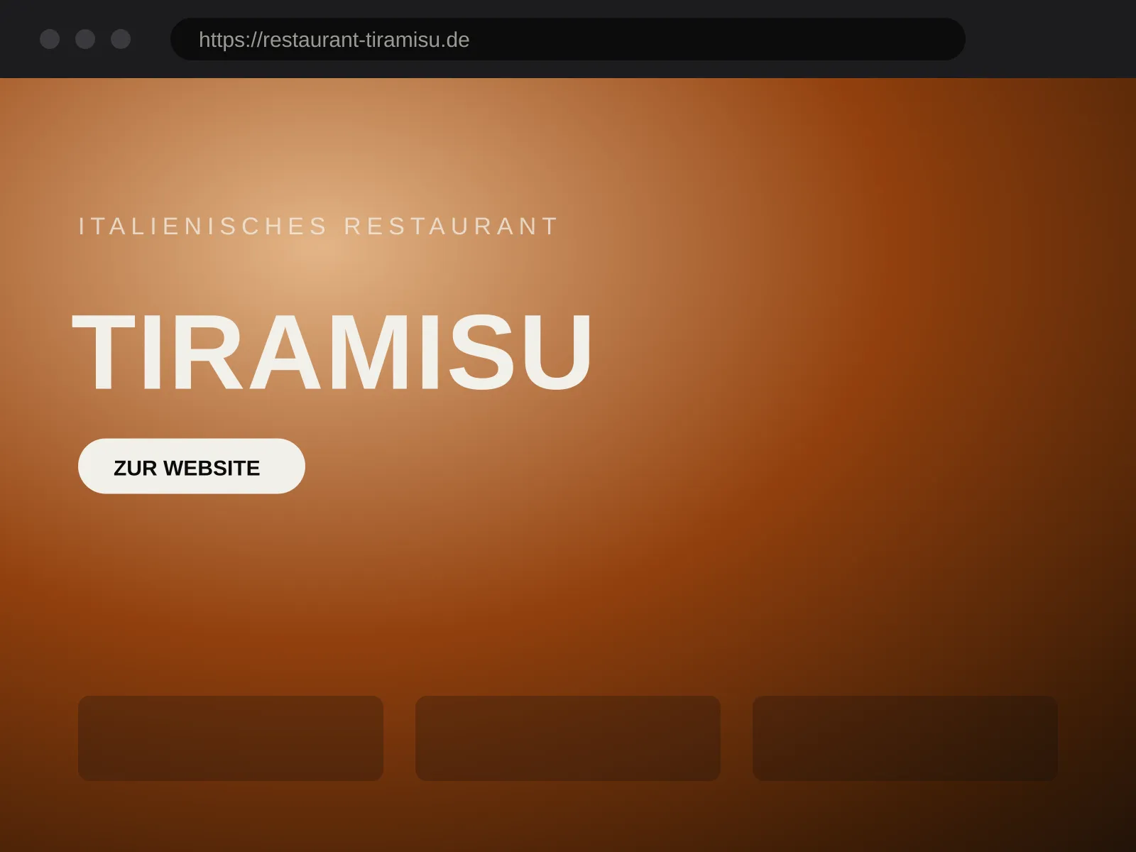 Website von Tiramisu – Gastronomie