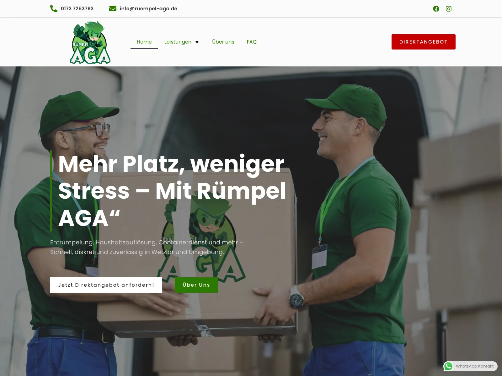 Responsive Website von Rümpel Aga – Entrümpelung & Haushaltsauflösung
