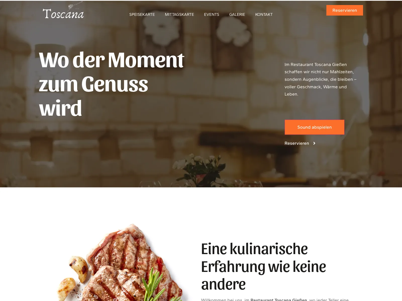 Responsive Website von Toscana – Gastronomie